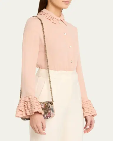 Valentino Garavani Small Crystal VLogo Sequin Burst Shoulder Bag | Thumbnail 2 Valentino Garavani Small Crystal VLogo Sequin Burst Shoulder Bag | Thumbnail 2