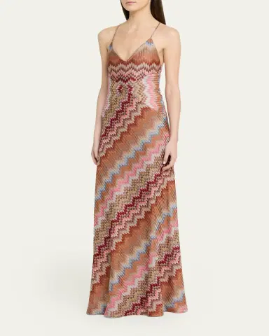 Missoni Multicolor Snake Chevron Sleeveless Gown | Thumbnail 4 Missoni Multicolor Snake Chevron Sleeveless Gown | Thumbnail 4
