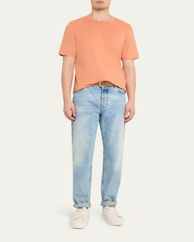Brunello Cucinelli Men's Solid Cotton Crewneck T-Shirt | Thumbnail 2 Brunello Cucinelli Men's Solid Cotton Crewneck T-Shirt | Thumbnail 2