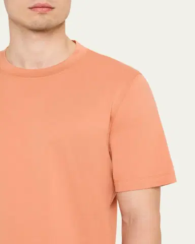 Brunello Cucinelli Men's Solid Cotton Crewneck T-Shirt | Thumbnail 5 Brunello Cucinelli Men's Solid Cotton Crewneck T-Shirt | Thumbnail 5