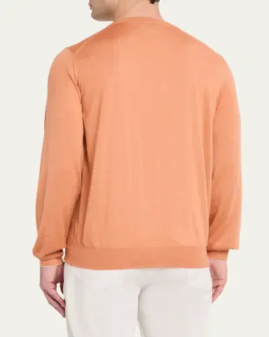 Brunello Cucinelli Men's Cashmere Knit Crewneck Sweater | Thumbnail 3 Brunello Cucinelli Men's Cashmere Knit Crewneck Sweater | Thumbnail 3