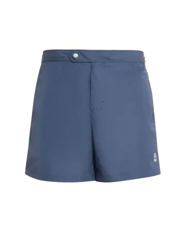 Brunello Cucinelli Men's Tabbed-Waistband Nylon Swim Shorts with Piping | Thumbnail 1 Brunello Cucinelli Men's Tabbed-Waistband Nylon Swim Shorts with Piping | Thumbnail 1