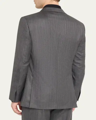 Brioni Men's Tonal Herringbone Wool-Silk Two-Piece Suit | Thumbnail 5 Brioni Men's Tonal Herringbone Wool-Silk Two-Piece Suit | Thumbnail 5