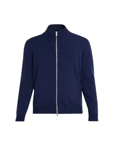 Brunello Cucinelli Men's Cotton and Cashmere Full-Zip Sweater | Thumbnail 1 Brunello Cucinelli Men's Cotton and Cashmere Full-Zip Sweater | Thumbnail 1