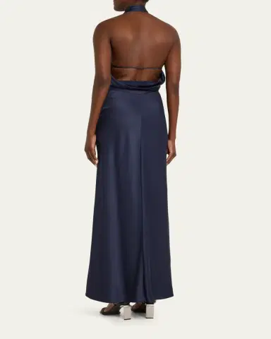 SIMKHAI Reannon Draped Satin Gown | Thumbnail 3 SIMKHAI Reannon Draped Satin Gown | Thumbnail 3