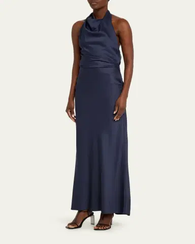 SIMKHAI Reannon Draped Satin Gown | Thumbnail 4 SIMKHAI Reannon Draped Satin Gown | Thumbnail 4