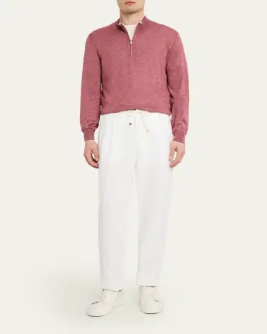 Brunello Cucinelli Men's Cashmere Knit Quarter-Zip Sweater | Thumbnail 2 Brunello Cucinelli Men's Cashmere Knit Quarter-Zip Sweater | Thumbnail 2