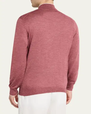 Brunello Cucinelli Men's Cashmere Knit Quarter-Zip Sweater | Thumbnail 3 Brunello Cucinelli Men's Cashmere Knit Quarter-Zip Sweater | Thumbnail 3