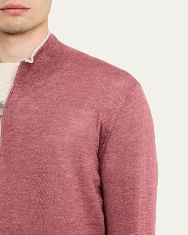 Brunello Cucinelli Men's Cashmere Knit Quarter-Zip Sweater | Thumbnail 5 Brunello Cucinelli Men's Cashmere Knit Quarter-Zip Sweater | Thumbnail 5