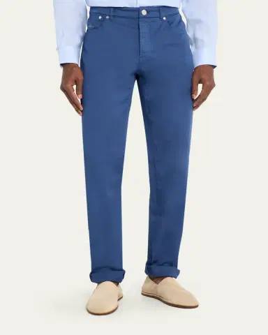 Brunello Cucinelli Men's Dyed Cotton Straight-Fit Five-Pocket Pants | Thumbnail 8 Brunello Cucinelli Men's Dyed Cotton Straight-Fit Five-Pocket Pants | Thumbnail 8