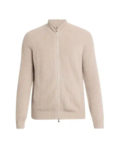 Brunello Cucinelli Men's Cotton Rib Full-Zip Cardigan | Thumbnail 1 Brunello Cucinelli Men's Cotton Rib Full-Zip Cardigan | Thumbnail 1