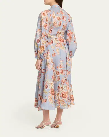 Zimmermann Awaken Billow Linen Midi-Dress | Thumbnail 3 Zimmermann Awaken Billow Linen Midi-Dress | Thumbnail 3