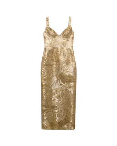 SIMKHAI Viella Sleeveless Metallic Jacquard Column Gown | Thumbnail 1 SIMKHAI Viella Sleeveless Metallic Jacquard Column Gown | Thumbnail 1