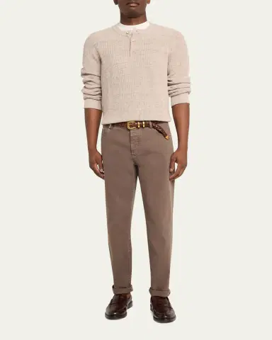 Brunello Cucinelli Men's Garment-Dyed Cotton Five-Pocket Pants | Thumbnail 2 Brunello Cucinelli Men's Garment-Dyed Cotton Five-Pocket Pants | Thumbnail 2