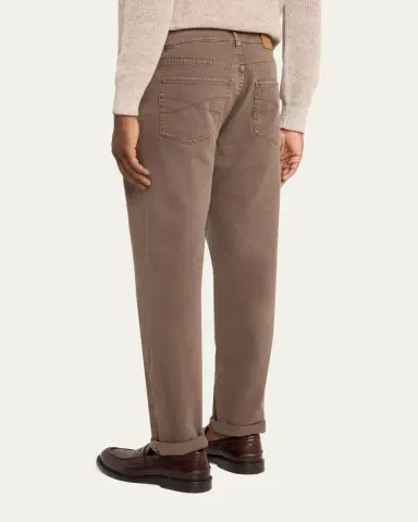 Brunello Cucinelli Men's Garment-Dyed Cotton Five-Pocket Pants | Thumbnail 3 Brunello Cucinelli Men's Garment-Dyed Cotton Five-Pocket Pants | Thumbnail 3