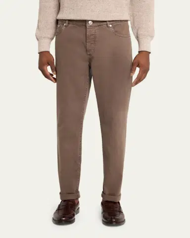 Brunello Cucinelli Men's Garment-Dyed Cotton Five-Pocket Pants | Thumbnail 4 Brunello Cucinelli Men's Garment-Dyed Cotton Five-Pocket Pants | Thumbnail 4