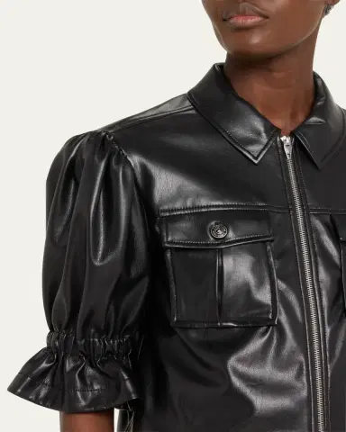 Cinq à Sept Holly Cropped Vegan Leather Jacket | Thumbnail 5 Cinq à Sept Holly Cropped Vegan Leather Jacket | Thumbnail 5
