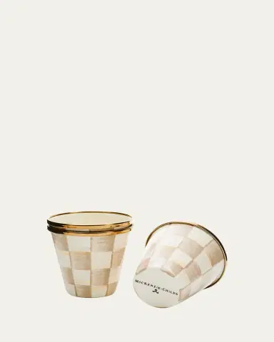MacKenzie-Childs Mocha Check Herb Pots, Set of 3 | Thumbnail 2 MacKenzie-Childs Mocha Check Herb Pots, Set of 3 | Thumbnail 2