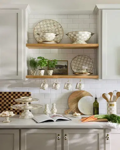 MacKenzie-Childs Mocha Check Herb Pots, Set of 3 | Thumbnail 4 MacKenzie-Childs Mocha Check Herb Pots, Set of 3 | Thumbnail 4