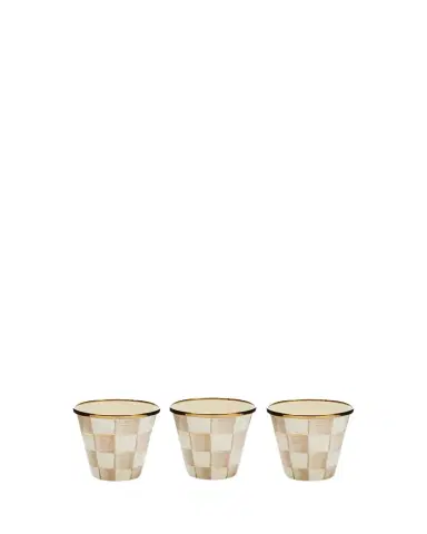 MacKenzie-Childs Mocha Check Herb Pots, Set of 3 | Thumbnail 1 MacKenzie-Childs Mocha Check Herb Pots, Set of 3 | Thumbnail 1