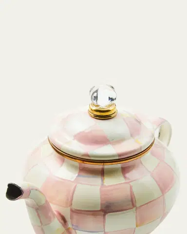 MacKenzie-Childs Rosy Check Enamel Teapot, 4 Cup | Thumbnail 3 MacKenzie-Childs Rosy Check Enamel Teapot, 4 Cup | Thumbnail 3