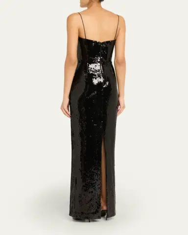 Rebecca Vallance Lyra Plunging Diamante Snake-Trim Sequin Gown | Thumbnail 3 Rebecca Vallance Lyra Plunging Diamante Snake-Trim Sequin Gown | Thumbnail 3