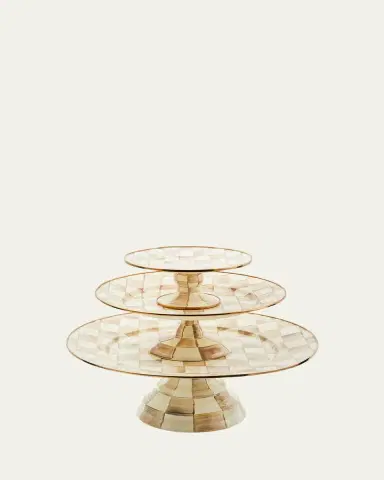 MacKenzie-Childs Mocha Check Mini Pedestal Platter | Thumbnail 2 MacKenzie-Childs Mocha Check Mini Pedestal Platter | Thumbnail 2