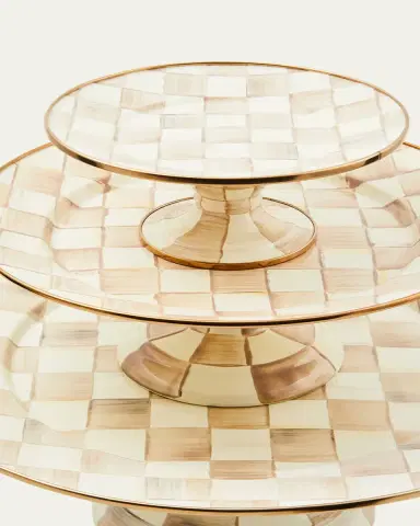 MacKenzie-Childs Mocha Check Mini Pedestal Platter | Thumbnail 3 MacKenzie-Childs Mocha Check Mini Pedestal Platter | Thumbnail 3