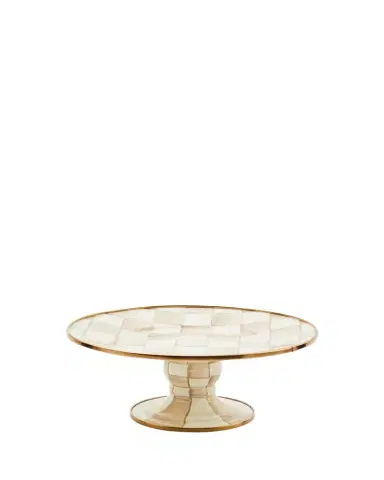 MacKenzie-Childs Mocha Check Mini Pedestal Platter | Thumbnail 1 MacKenzie-Childs Mocha Check Mini Pedestal Platter | Thumbnail 1