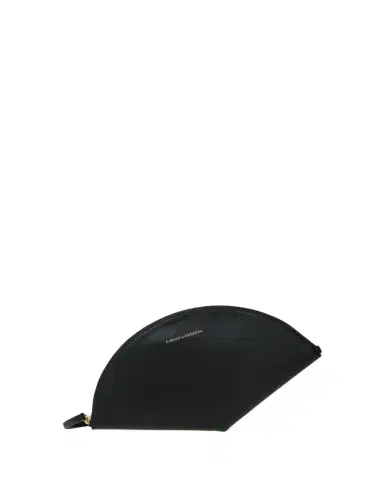 Carolina Herrera Consuelo Fan-Shaped Leather Clutch Bag | Thumbnail 1 Carolina Herrera Consuelo Fan-Shaped Leather Clutch Bag | Thumbnail 1