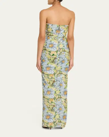 Bronx and Banco Veronica Strapless Floral Sequin Column Gown | Thumbnail 3 Bronx and Banco Veronica Strapless Floral Sequin Column Gown | Thumbnail 3