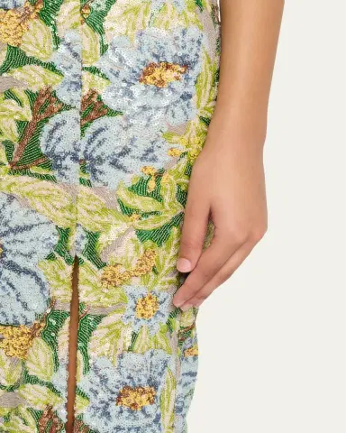 Bronx and Banco Veronica Strapless Floral Sequin Column Gown | Thumbnail 5 Bronx and Banco Veronica Strapless Floral Sequin Column Gown | Thumbnail 5