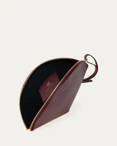 Carolina Herrera Consuelo Fan-Shaped Leather Clutch Bag | Thumbnail 3 Carolina Herrera Consuelo Fan-Shaped Leather Clutch Bag | Thumbnail 3