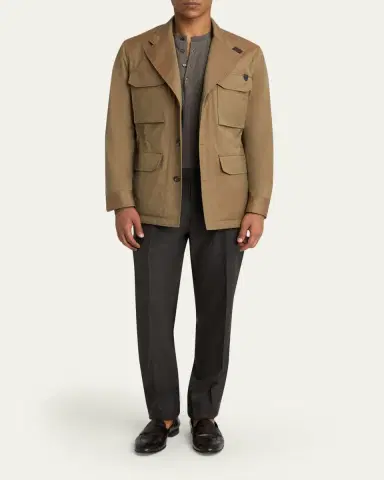 Brioni Men's Wool-Blend Sahariana Jacket | Thumbnail 2 Brioni Men's Wool-Blend Sahariana Jacket | Thumbnail 2