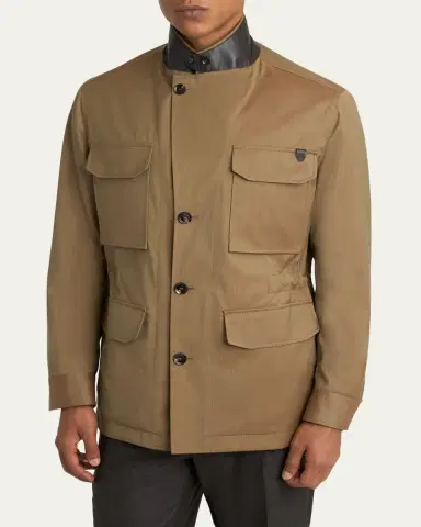 Brioni Men's Wool-Blend Sahariana Jacket | Thumbnail 4 Brioni Men's Wool-Blend Sahariana Jacket | Thumbnail 4