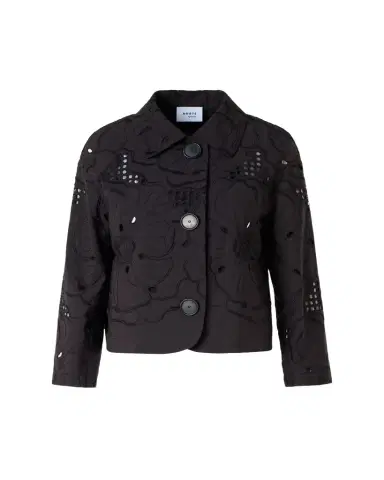 Akris punto Flower Eyelet Jacket in Cotton Poplin | Thumbnail 1 Akris punto Flower Eyelet Jacket in Cotton Poplin | Thumbnail 1