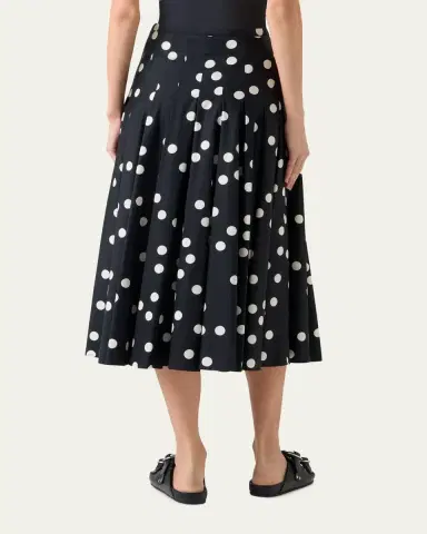 Akris punto Cotton Polka Dot Midi Skirt | Thumbnail 2 Akris punto Cotton Polka Dot Midi Skirt | Thumbnail 2