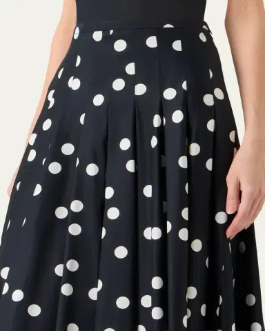 Akris punto Cotton Polka Dot Midi Skirt | Thumbnail 4 Akris punto Cotton Polka Dot Midi Skirt | Thumbnail 4