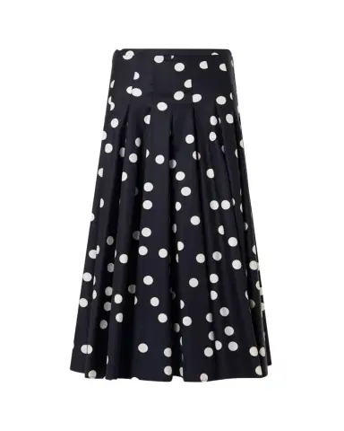 Akris punto Cotton Polka Dot Midi Skirt | Thumbnail 1 Akris punto Cotton Polka Dot Midi Skirt | Thumbnail 1