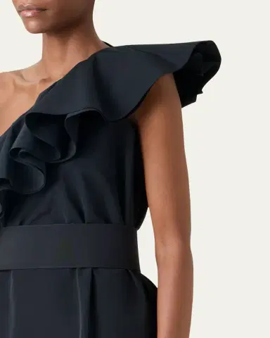 Akris punto Ruffle One-Shoulder Belted Mini Dress | Thumbnail 5 Akris punto Ruffle One-Shoulder Belted Mini Dress | Thumbnail 5