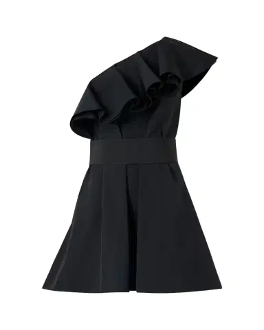 Akris punto Ruffle One-Shoulder Belted Mini Dress | Thumbnail 1 Akris punto Ruffle One-Shoulder Belted Mini Dress | Thumbnail 1