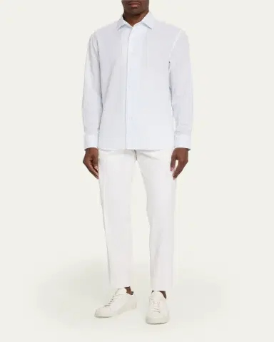 Brioni Men's Lyocell and Cotton Pinstripe Sport Shirt | Thumbnail 2 Brioni Men's Lyocell and Cotton Pinstripe Sport Shirt | Thumbnail 2