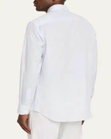 Brioni Men's Lyocell and Cotton Pinstripe Sport Shirt | Thumbnail 3 Brioni Men's Lyocell and Cotton Pinstripe Sport Shirt | Thumbnail 3