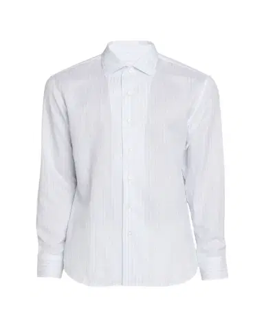 Brioni Men's Lyocell and Cotton Pinstripe Sport Shirt | Thumbnail 1 Brioni Men's Lyocell and Cotton Pinstripe Sport Shirt | Thumbnail 1