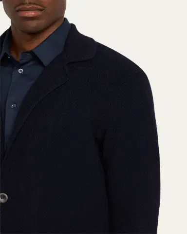 Giorgio Armani Men's Chevron Stitch Cotton Knit Blazer | Thumbnail 5 Giorgio Armani Men's Chevron Stitch Cotton Knit Blazer | Thumbnail 5