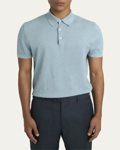 Brioni Men's Sea Island Polo Shirt | Thumbnail 12 Brioni Men's Sea Island Polo Shirt | Thumbnail 12