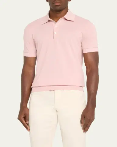 Brioni Men's Sea Island Polo Shirt | Thumbnail 4 Brioni Men's Sea Island Polo Shirt | Thumbnail 4