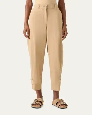 Akris punto Fraser Cotton Gabardine Barrel-Leg Ankle Pants | Thumbnail 3 Akris punto Fraser Cotton Gabardine Barrel-Leg Ankle Pants | Thumbnail 3