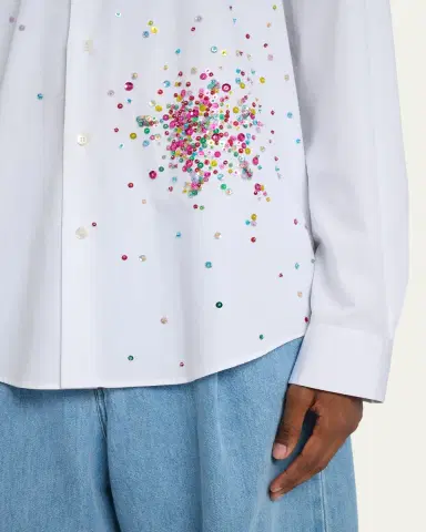 Dries Van Noten Men's Firework Embellished Cotton Poplin Shirt | Thumbnail 5 Dries Van Noten Men's Firework Embellished Cotton Poplin Shirt | Thumbnail 5