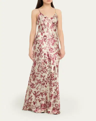 L'Agence Serita Silk Maxi Dress | Thumbnail 4 L'Agence Serita Silk Maxi Dress | Thumbnail 4